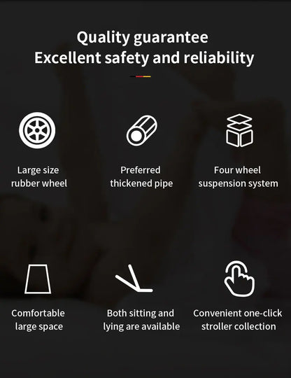 Newest Baby Stroller 3 in 1 Portable Luxury Travel Baby Carriage Fold Pram High Landscape Aluminum Frame Newborn Infant Stroller