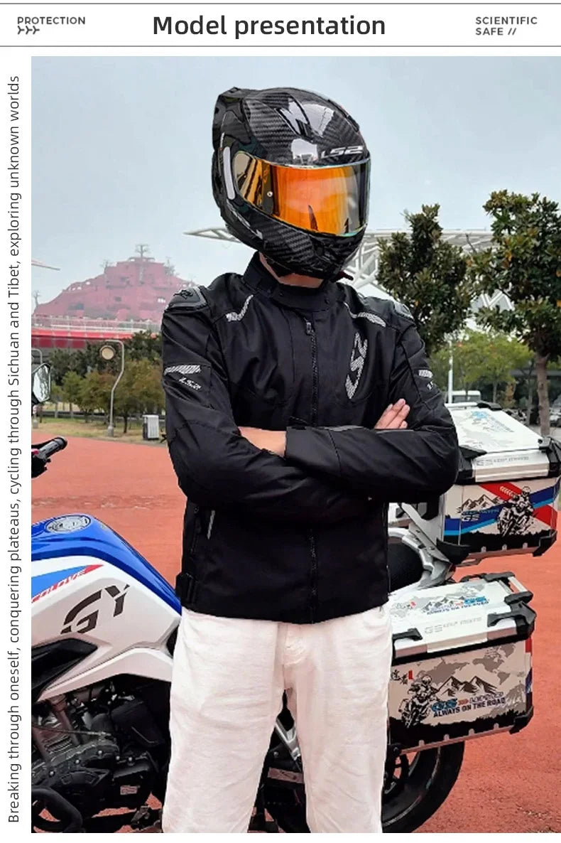 LS2 Winter Waterproof Motorcycle Jacket Men Women CE Certified Riding Jacket Warm Protective Gear with Removable Thermal Liner
