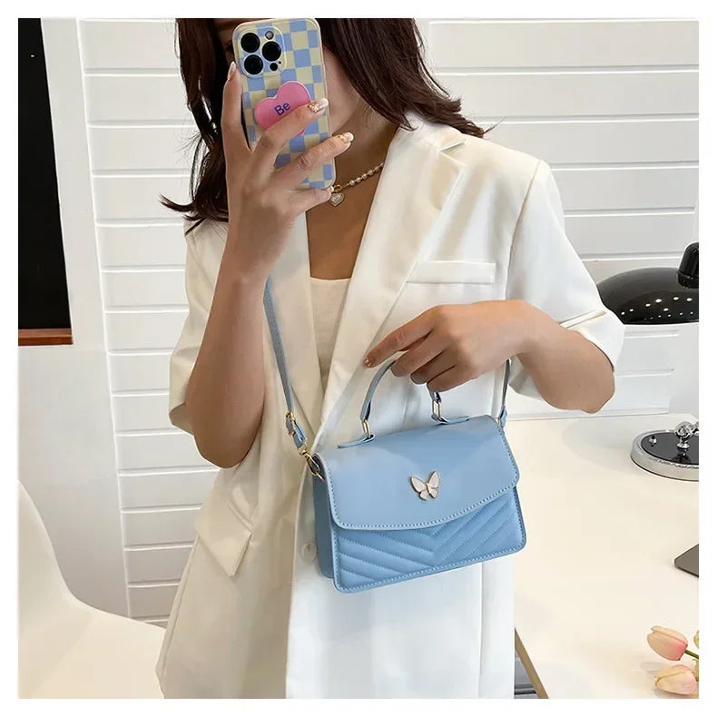 PU Versatile and Fashionable Portable Small Square Bag Single Shoulder Crossbody Bag Luxury Designer Handbag Women's Bags