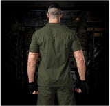 Short Sleeved Shirts Men Tactical T-shirt Spring Summer Workwear Cotton Vintage Shirt  Army Embroidery Pocket Cargo Tees