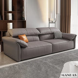 Electric Genuine Leather Sofa Bed Convertible Recliner – Modern Sectional Sleeper Couch with Adjustable Seats and Chaise Lounge