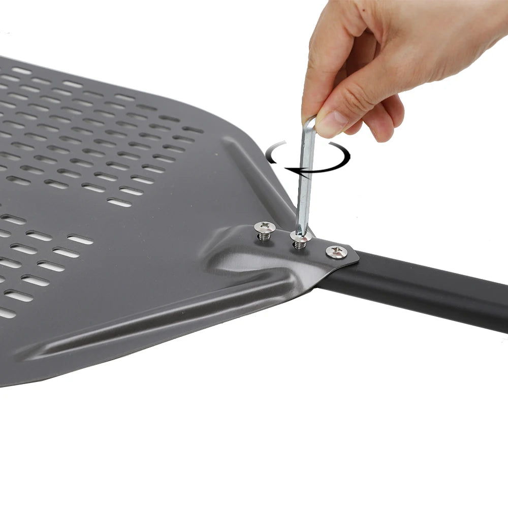 6&12 13 14  Inch Pizza Perforated Shovel Paddle Pizza Oven Turning Peel Hard  Anodized Pizza  Baking Kitchen Tool Spatula