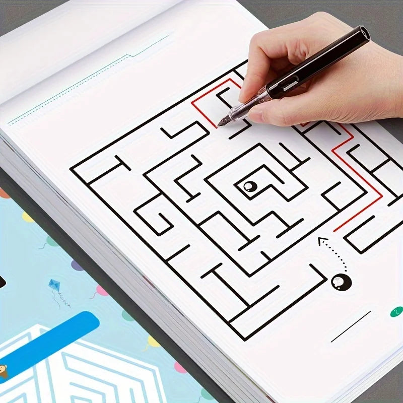 Maze puzzle book: Brain-challenging toy for boys and girls - Maze, logic games, and concentration exercises - Children's gift