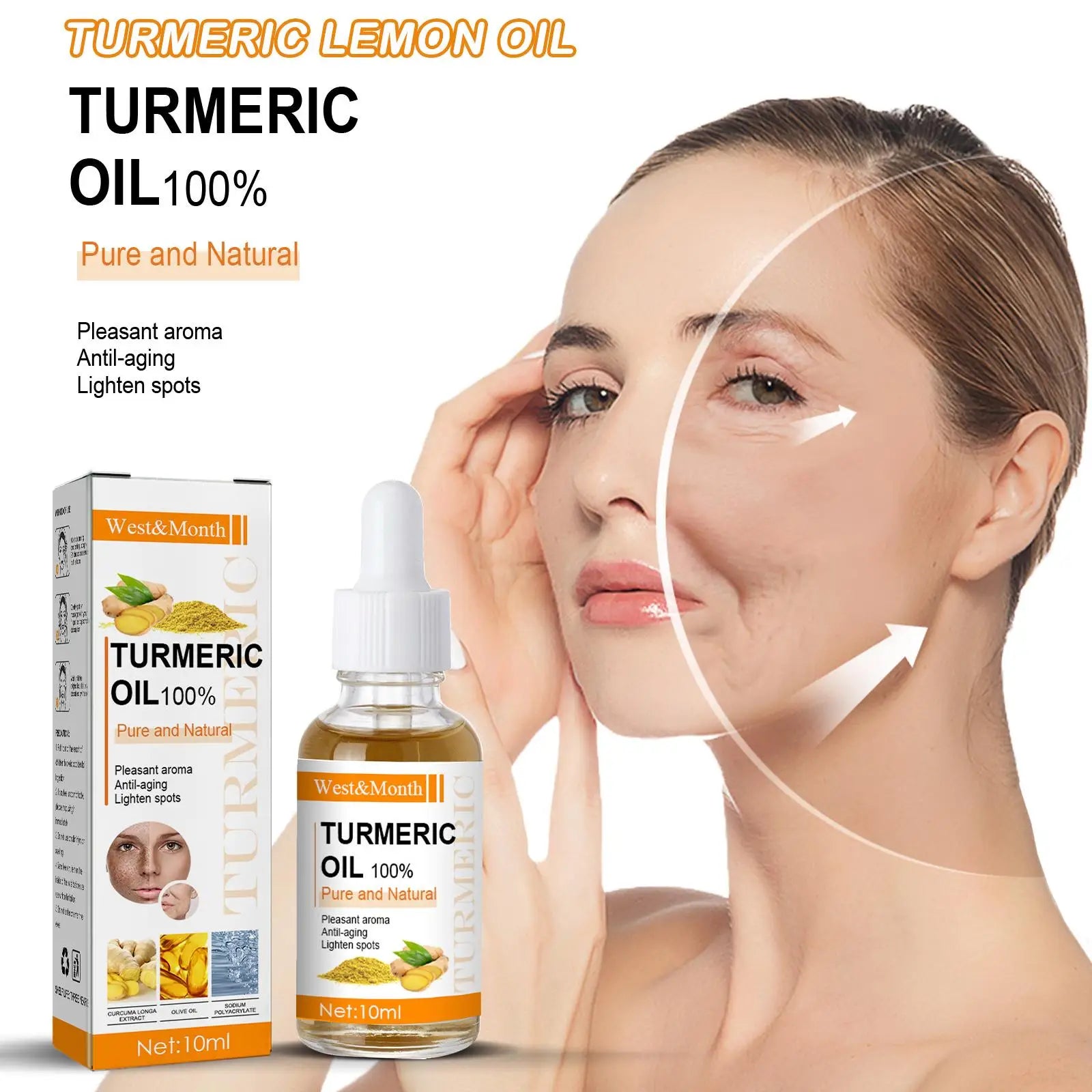 Turmeric Oil Skin Glow To Lightening Acne Dark Patches Acne Bright Skin Dark Spot Corrector Face Whitening Serum product
