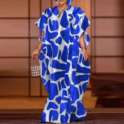 Plus Size VONDA Bohemian Summer Women Ruffled Maxi Dress Printed Long Sundress Casual Short Sleeve Loose Oversized Party Vestido
