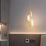 Lámpara colgante nórdica de espiral LED para mesita de noche, iluminación interior, dormitorio, sala de estar, decoración del hogar, luz acrílica moderna