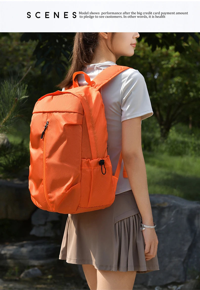 Unisex Foldable Expandable Nylon Backpack Lightweight Casual Large Capacity Multifunctional Outdoor Sports Travel Bag