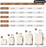 7ce Lightweight Durable Luggage Set, Family Travel Suitcase with TSA Lock and Smooth Spinner Wheels-Pie