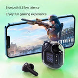 Auriculares inalámbricos TWS con Bluetooth 5.3, auriculares deportivos para juegos, reducción de ruido, graves, control táctil para todos los teléfonos.