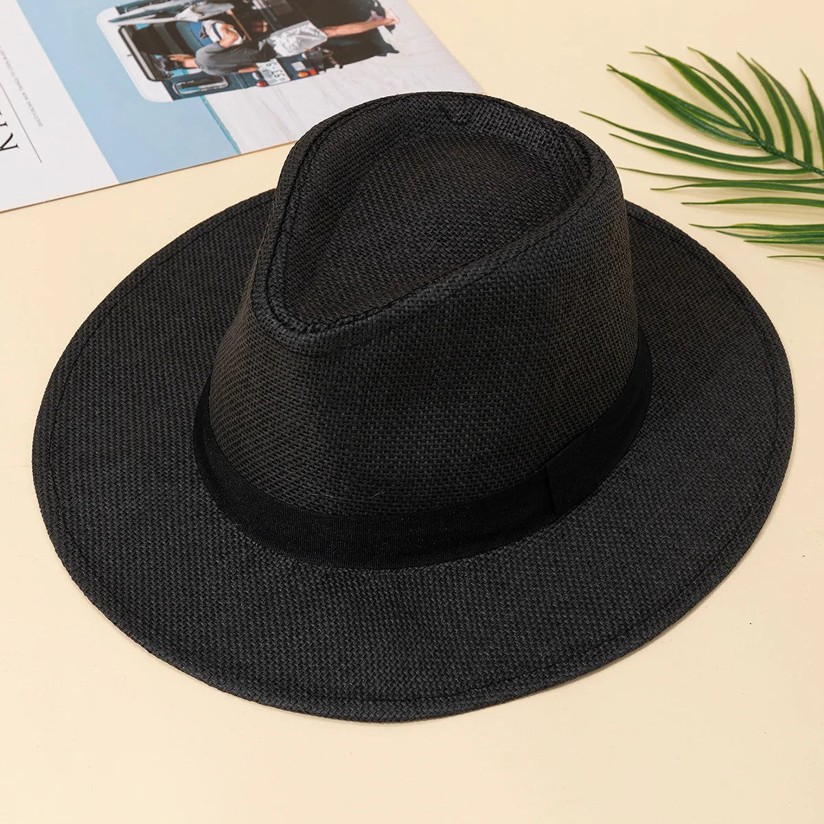 Hat, male, summer vacation, beach hat, English style, wide-brimmed sun hat, sun-shading hat, Panama straw hat, female