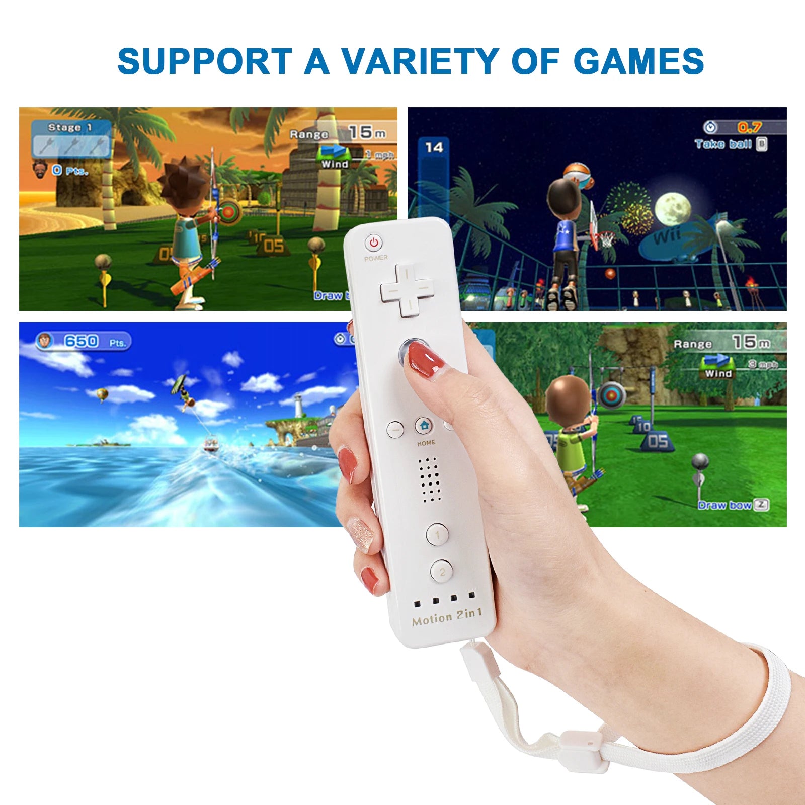 Controllers for Nintendo Wii/Wii U Left/Right 2in1 Motion Plus Controller Wireless Remote Control Gamepad Video Game Accessories