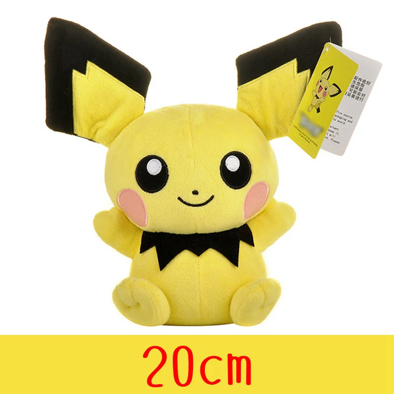 Peluche de Pokémon de alta calidad con etiqueta, dibujo animado de Pikachu, Charmander, Squirtle, Bulbasaur, muñeco de peluche, regalo para niños.