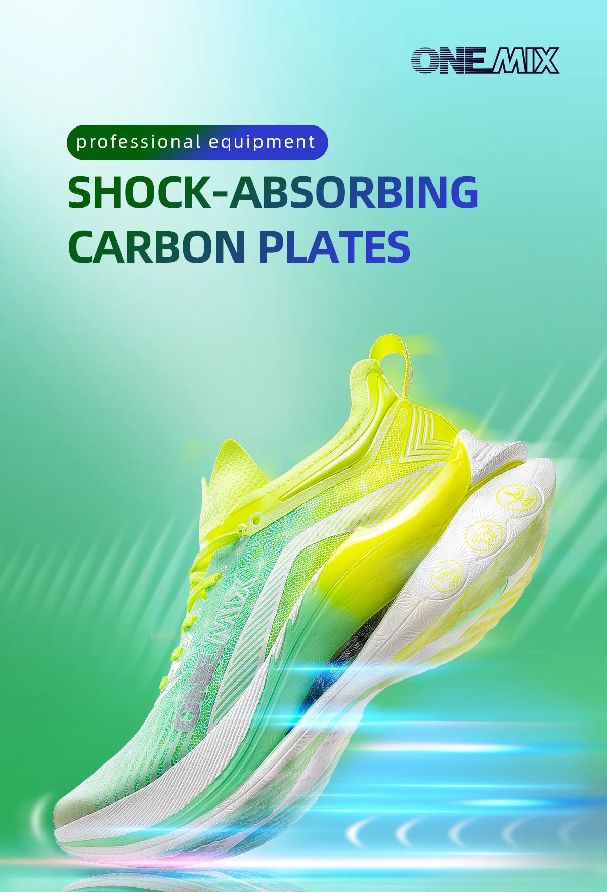 ONEMIX Trail Racing Running Shoes Cushion Breathable Mesh Stable Wearable Outdoor Carbon Plate Marathon Sport Training Sneakers