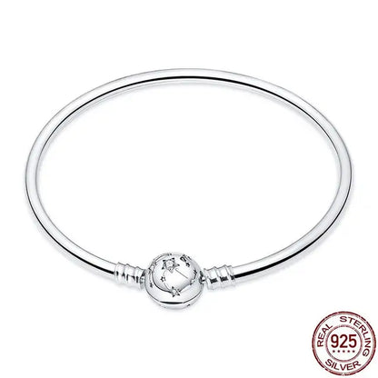 Original 925 Silver Bracelet Snake Chain 17-20 Evil Eye Heart Star Zircon For Charms Beads Pendant Anniversary Jewelry Making Gifts 