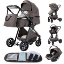 Newest Baby Stroller 3 in 1 Lightweight High Landscape Baby Carriage Aluminum Frame Travel System with Car Seat Pram for Newborn