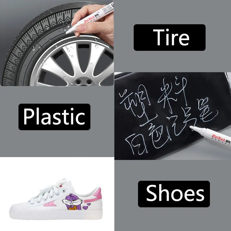 1/3/5 Pcs White Marker Pens 2.0mm Oily Waterproof White Gel Pen DIY Graffiti Sketching Markers Stationery Writing School Supplies