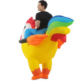 Adult Rooster Inflatable Costume Funny Unicorn Elk Animals Inflatable Suit Halloween Carnival Half Body Blow Up Suit for Cosplay