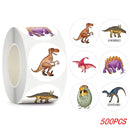 100-500pcs 1'' Round Dinosaur Stickers for Teacher Reward Stickers School Supplies Animal Incentive Roll Sticker for Home