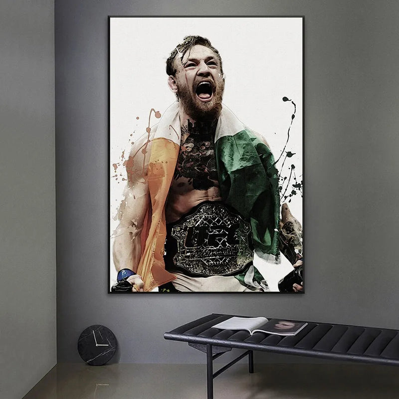Motivational Conor McGregor Boxing Canvas Print  Professional Boxer Poster Wall Art for Gym Home  Office Decor
