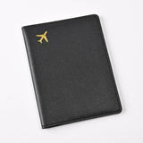 Women Men Card Passport Cover Case Flight Ticket Clip Passport Wallet PU Leather Solid Color Id Holder Passport Holder Purses