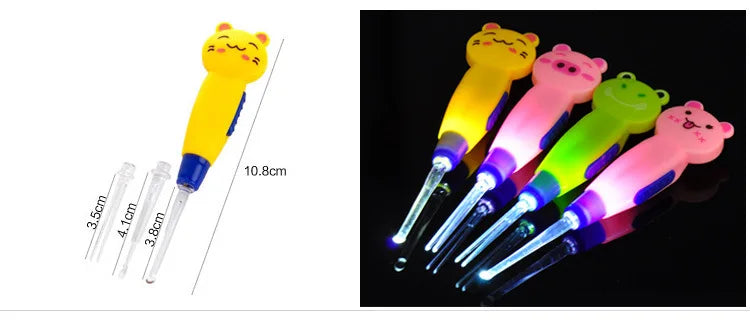 Baby Care Ear Cleaner LED Flashlight Earpick Remove Ear Wax Ear Curette Hygiene Ear Cure Ear Cleaning Tools