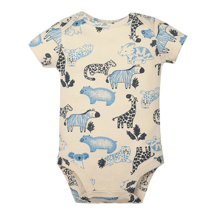 Lote de 5 monos para bebés y niñas, 100 % algodón, de manga corta, para recién nacidos de 6 a 24 meses.