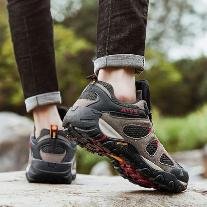 HIKEUP Men Shoes Breathable Splashproof Outdoor Hiking Shoes Mountain Climbing Sport Men Hunting Trekking Sneaker