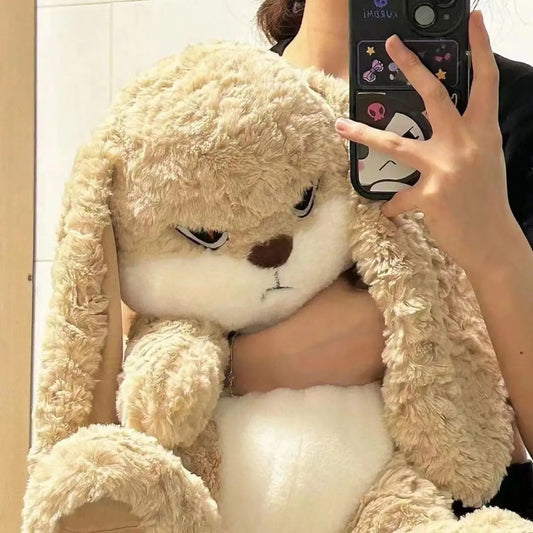 Conejo de peluche de gran tamaño, adorable animal de peluche, muñeco de peluche kawaii, modelo de juguete suave para decoración de habitación, regalos de cumpleaños