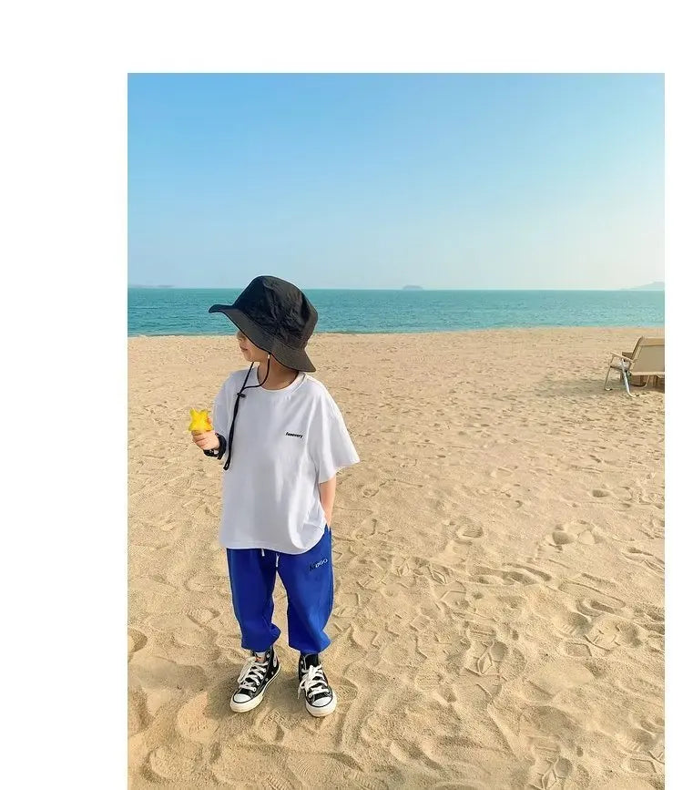 Boys' Summer Short Sleeve T-shirt New Small And Medium Children's Round Neck Top Children's Casual Versatile Half Sleeve Fashion