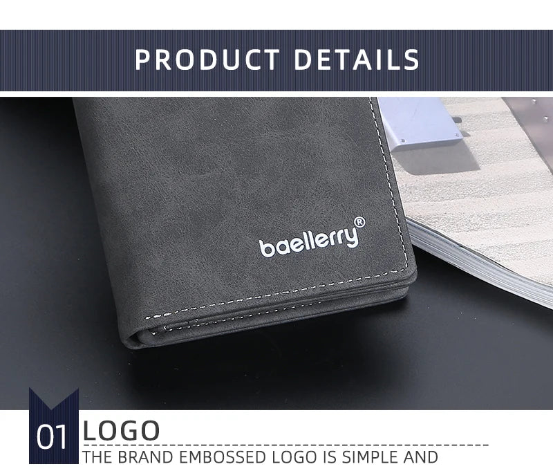 New Leather Men Wallets High Quality Zipper Short Desigh  Wallet Hipster Credit Card Holders Inserts Coin Purses Vintage Walltes