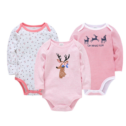 Conjunto de 3/6 piezas de ropa de moda para bebés Kavkas, conjunto de algodón suave de manga larga para otoño, mono para niños y niñas, body para recién nacidos