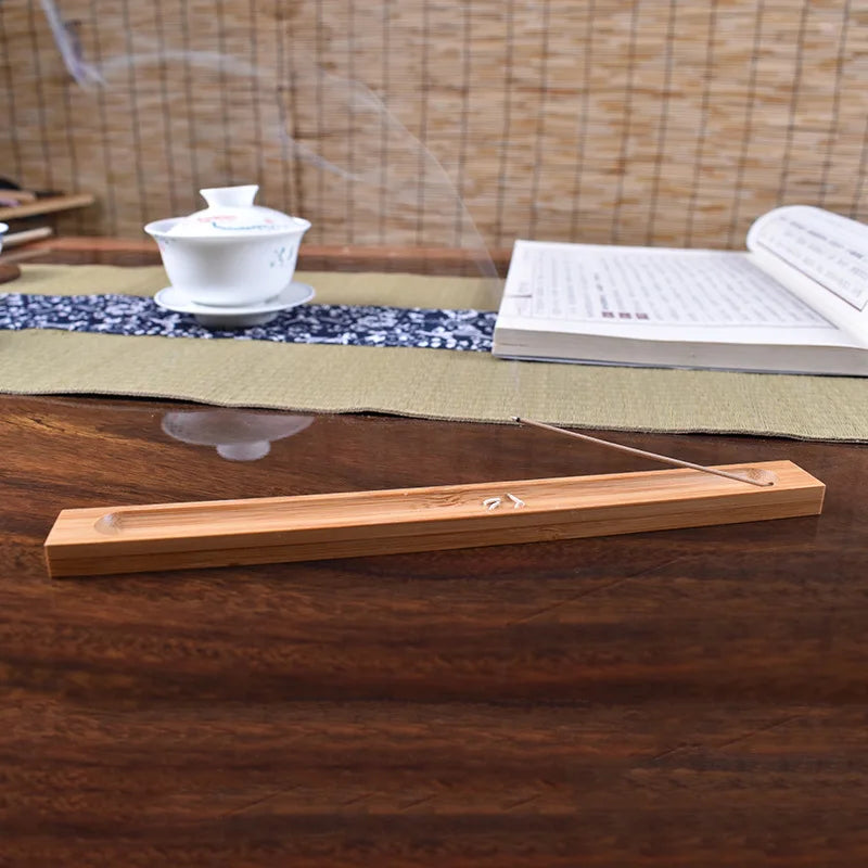 Handcrafted Bamboo Incense Holder Sandalwood Coil Base Serene Elegance Home Yoga Studio Decor Meditation Relaxation Accessory