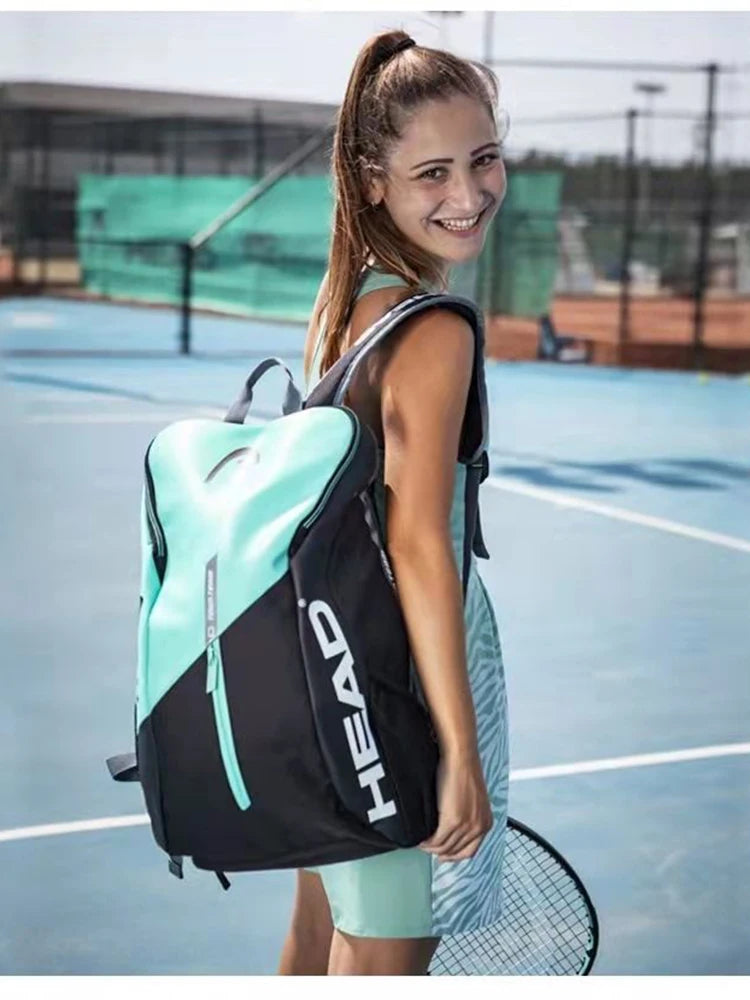 HEAD Tennis Backpack Outdoor Sport Bag Tennis Bag Badminton Gymbag Backpack Original Tennis Backpack With Separated Shoe Bag
