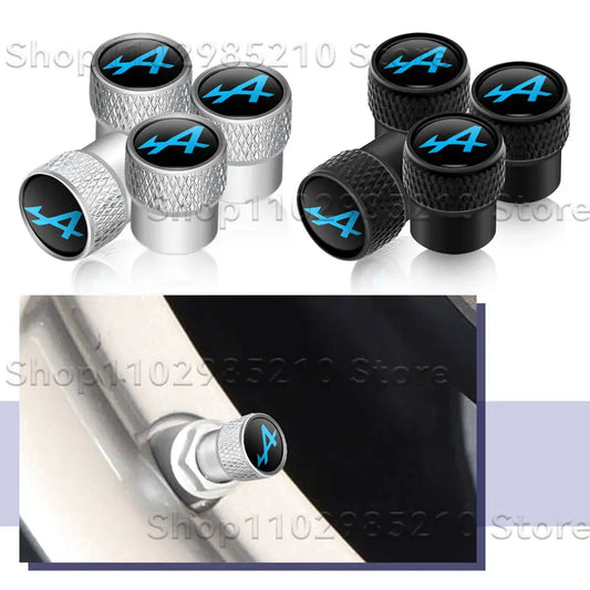 Juego de 4 tapones para válvulas de neumáticos de coche con el logotipo de Alpine, cubiertas antipolvo para llantas, decoración para Clio, Scenic, Logan, Megane, Captur, Kadjar y Duster.