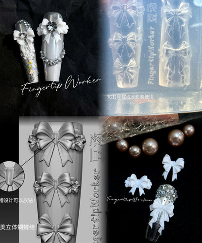 1Pc Chain Ice Flower Fox Spoon Fork Dragon Snake Butterfly 3D Acrylic Mold Nail Art Decorations  DIY Design Silicone Nails Mold