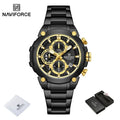 NAVIFORCE Original Watch for man 2025 New Stainless Steel Waterproof Chronograph Classic Quartz Wristwatch Brand Men Watch Gifts