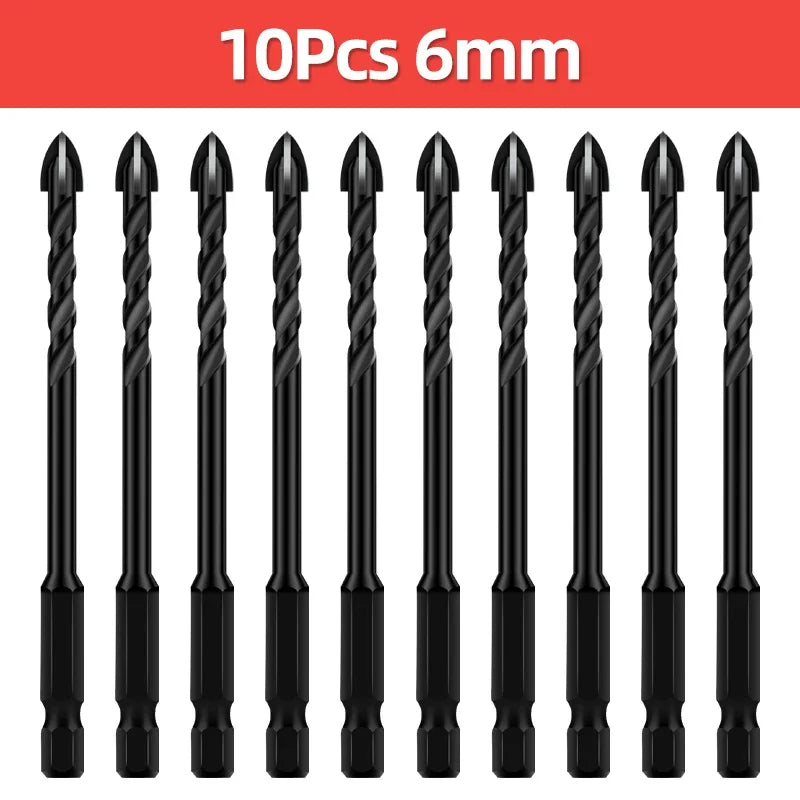 Cross Hex Tile Drill Bit For Glass Concrete Ceramic Tile Hole Opener Tungsten Carbide Hard Alloy Bits Set Tools 3 4 5 6 8 10 12mm