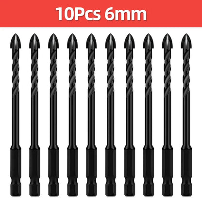 Cross Hex Tile Drill Bit For Glass Concrete Ceramic Tile Hole Opener Tunsten Carbide Hard Alloy Bits Set Tools 3 4 5 6 8 10 12mm