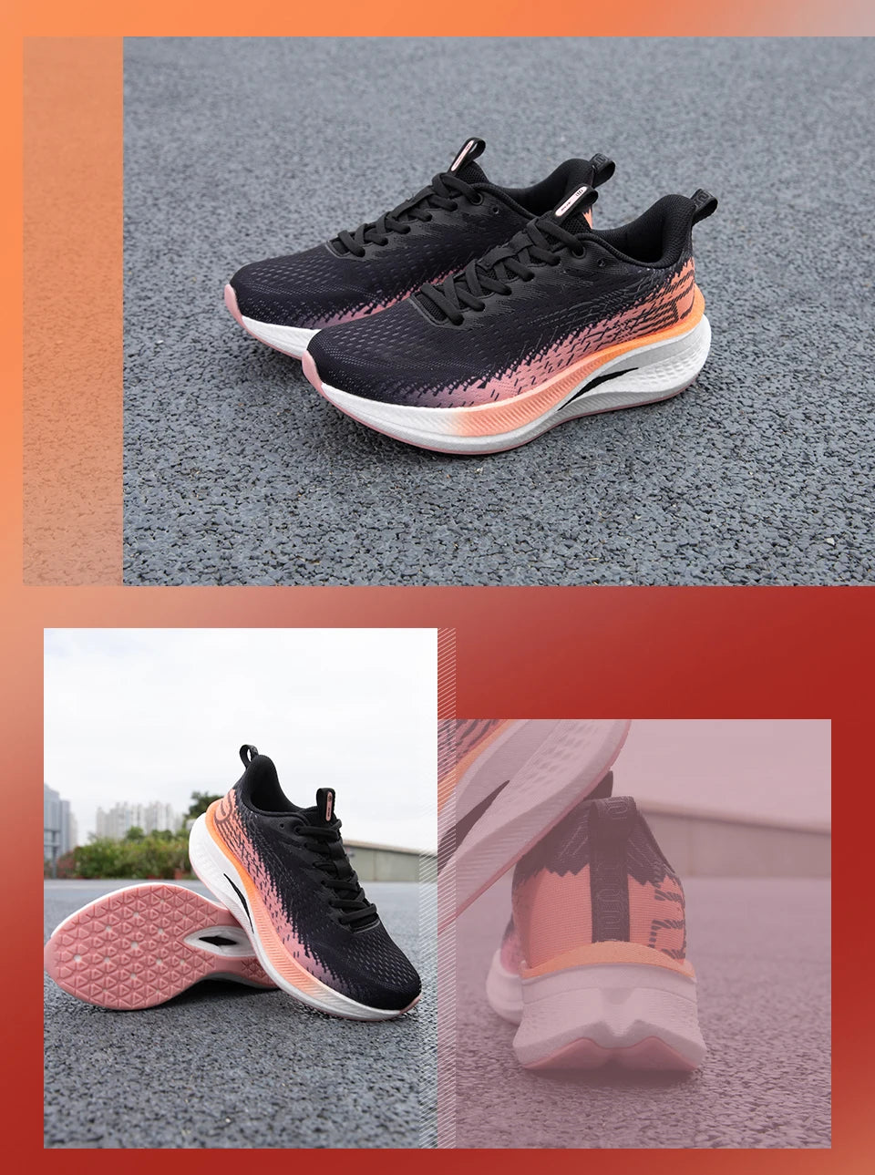 Baasploa Women's Professional Running Shoes Outdoor Carbon Plate Non-Slip Sports Shoes Female Casual Breathable Jogging Sneakers