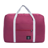 New Polyester Travel Handbag Large Capacity Waterproof Duffle Bag Solid Color Foldable Hand Luggage Shoulder Bag Women&Men