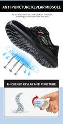 Breathable Men Work Shoes Summer Safety Shoes Lightweight Protective Sneakers Safety Steel Toe Shoes Men Puncture-Proof boots