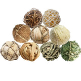 Natural Grass Chew Ball Toy for Guinea Pigs, Rabbits & Hamsters - Interactive Braided Small Animal Toys with Safe Edible Fibers
