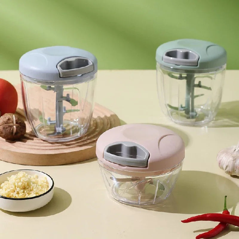 Manual Garlic Chopper Meat Mincer Hand Pull Press Crusher Multifunctional Vegetable Chili Onion Cutter Kitchen Accessories