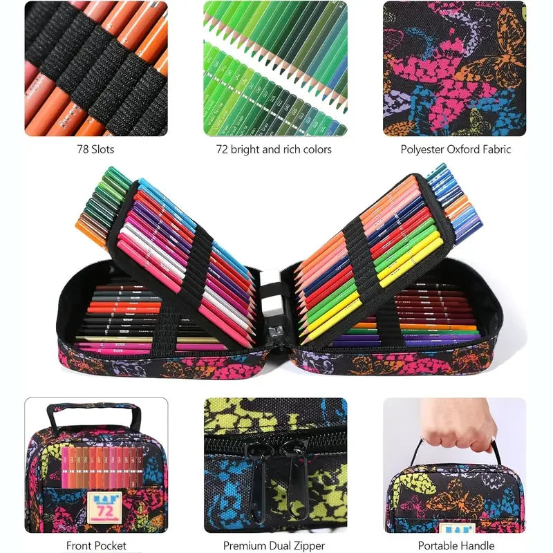 72/120/180/260 Color Lead Pencil Set - Vibrant Watercolor-Style Pencils, Erasable, Perfect for Artists & Beginners, Art Supplies