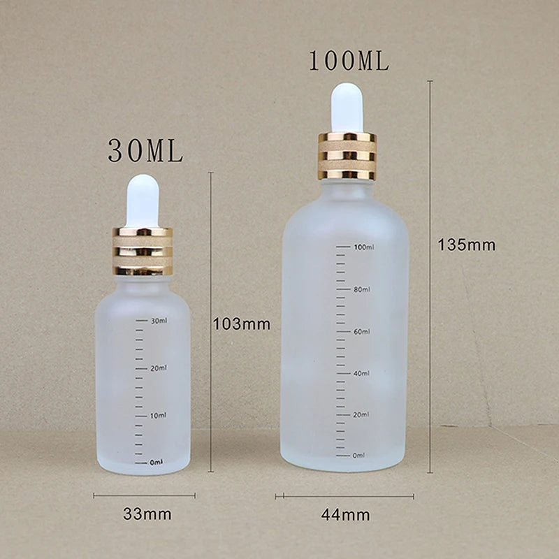 5ml-100ml Dropper Bottles With Scale Reagent Eye Drop Sanding Glass Aromatherapy Liquid Pipette Bottle Refillable Bottles Travel