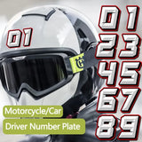 Motorcycle Racing Arabic Numbers Stickers DIY Refit Reflective Sticker Number Helmet Car Styling 3D Realistic Motorcycle Decals