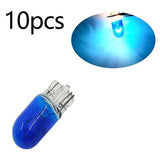 10pcs Car T10 12V 194 168 W5W 3W/5W Wedge Warm White Bule Red Yellow Green Amber Halogen Bulb Replacement Dashboard Bulb Light