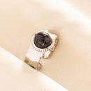 1pc Boho Turquoise Ring Stainless Steel Black Stone Silver Color Adjustable Ring Women Ethnic Ring Bohemian Jewelry Gift No Fade