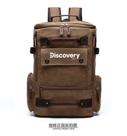 Mochila de lona multifuncional DISCOVERY-SUN, mochila informal para senderismo, mochila escolar para deportes al aire libre, mochila de viaje de gran capacidad.