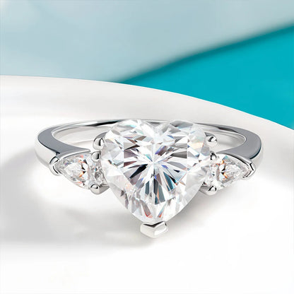 1-4Carat Heart Shape Moissanite Ring for Women Certified S925 Sterling Silver Heart Diamond Engagement Wedding Band Jewelry Gift